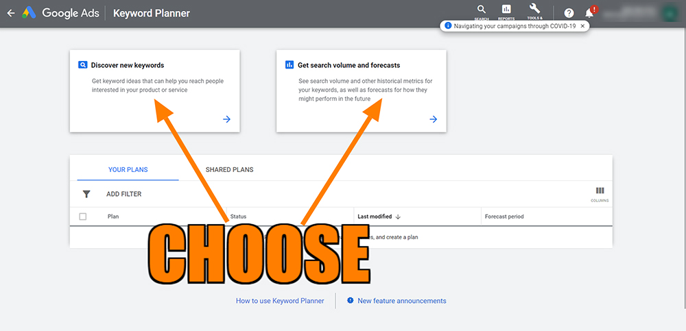 Choose-Discover-new-keywords-or-Get-Search-Volume-and-Forecasts-Kwayse