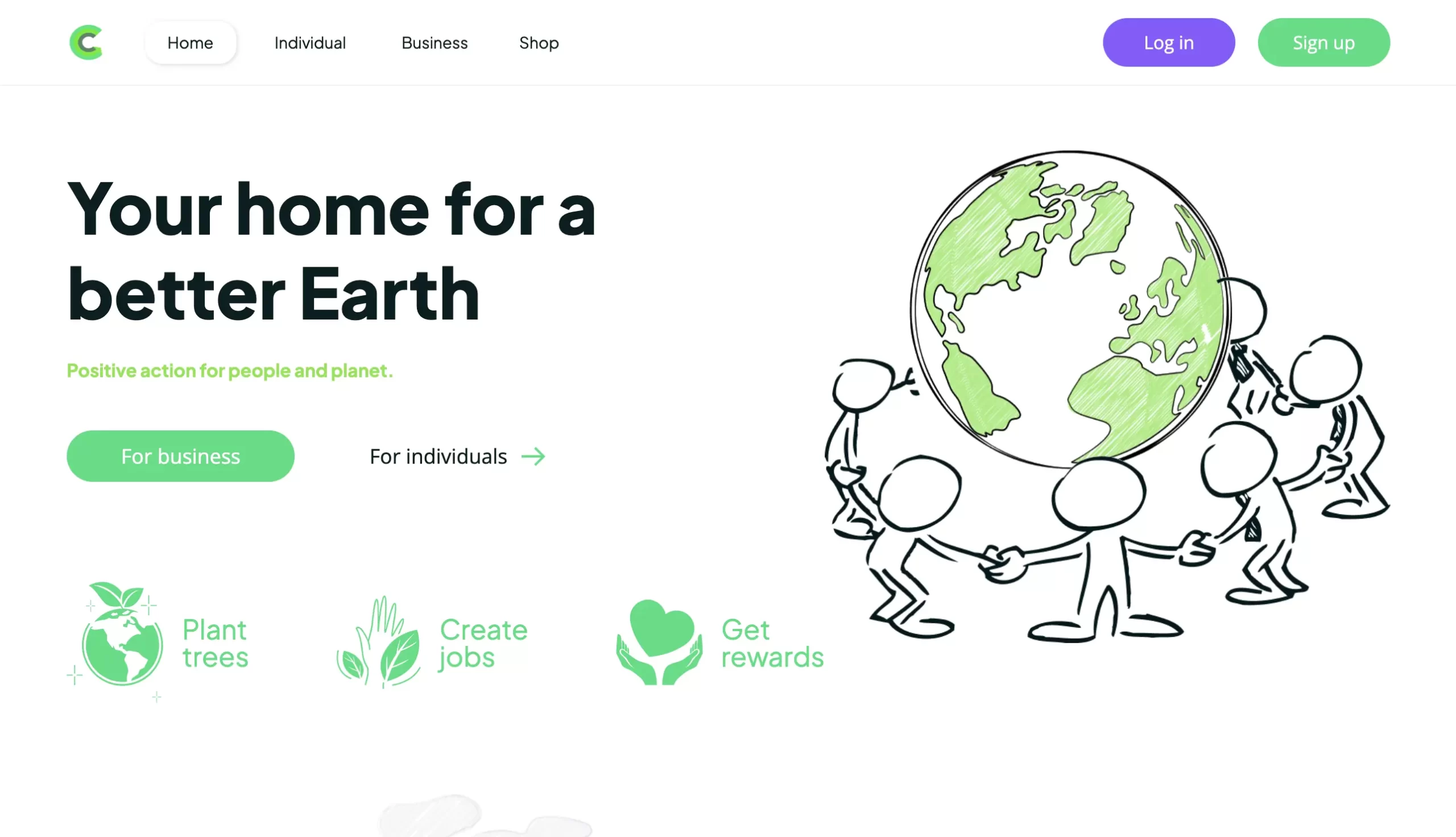 Hire a bubble io developer - Kwayse LowCode London Best Bubble development agency in UK - Bubble development project example - Carma Earth - Homescreen 01