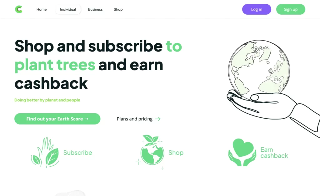 bubble.io example: carma.earth is a website created with bubble by Kwayse