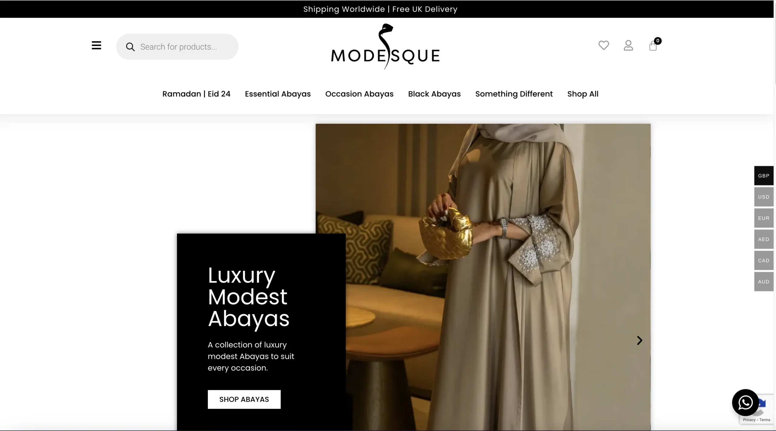 Kwayse - Muslim Ecommerce Website Design Company London UK - Modesque Islamic Abaya Web Design