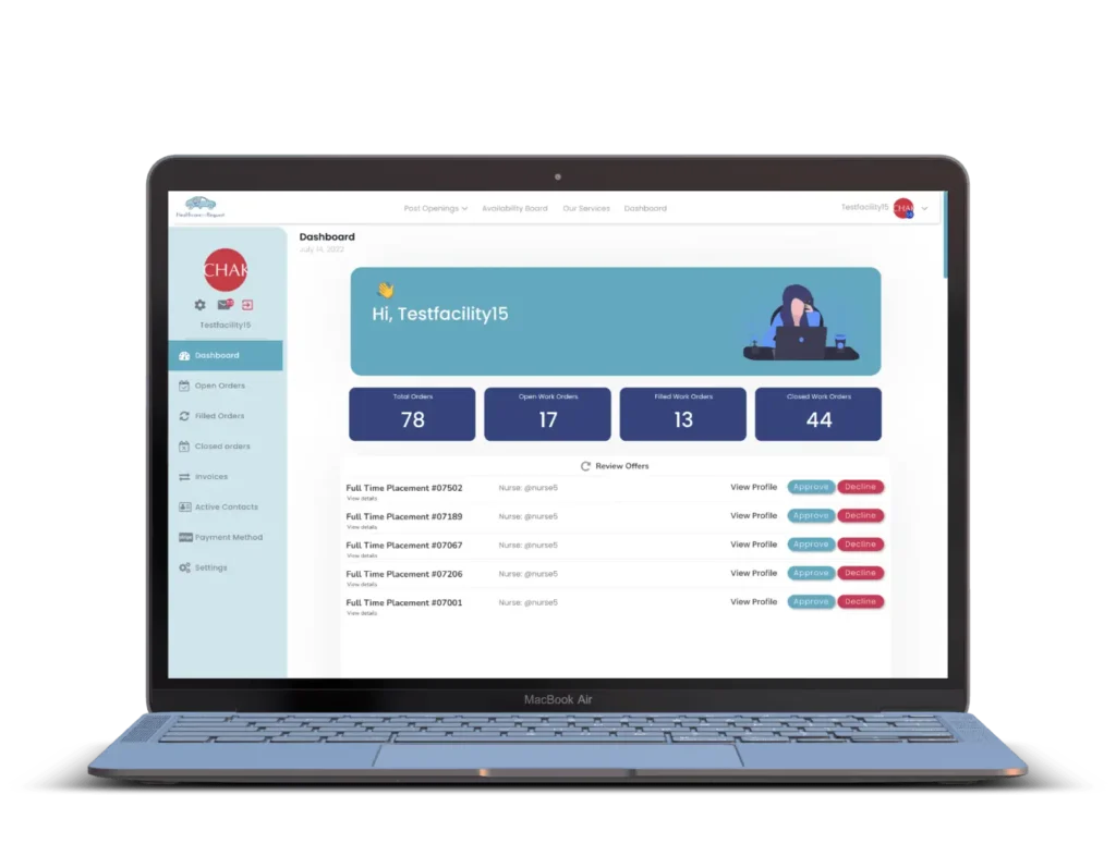 bubble.io example: Healthcare on Request is a marketplace created with bubble by Kwayse
