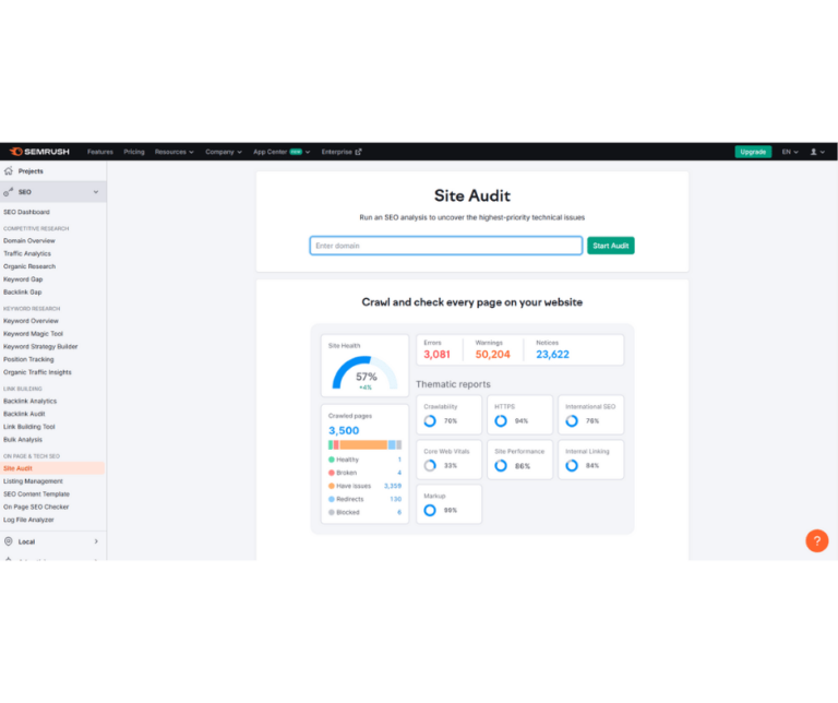 semrush best seo audit tool