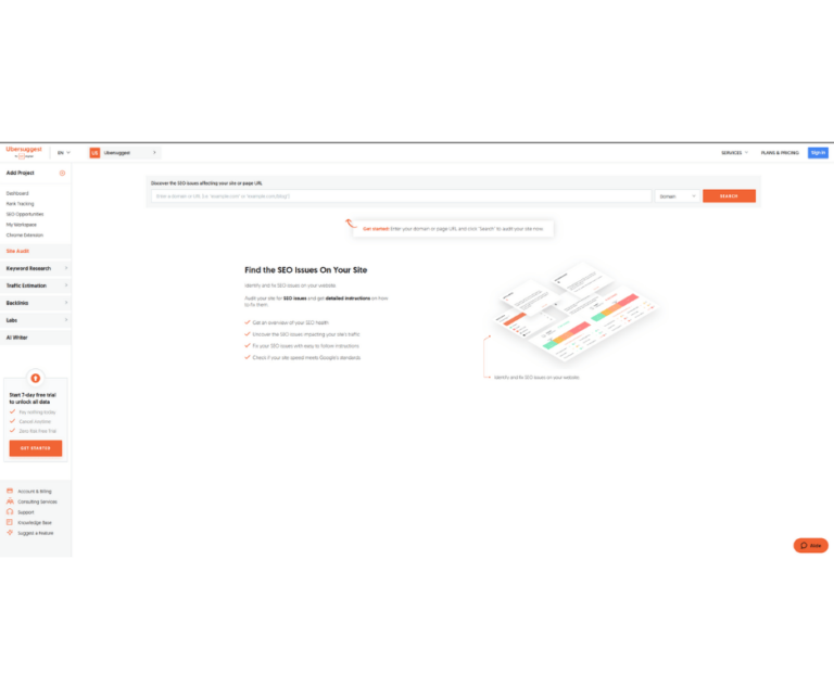 ubersuggest best seo audit tool